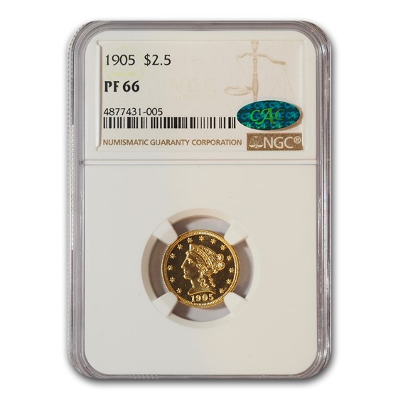 1905 $2.50 Liberty Gold Quarter Eagle PF-66 NGC CAC 1905 $2.50 Liberty Gold Quarter Eagle PF-66 NGC CAC